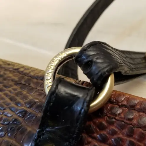 Brahmin Medium Arno Pecan Ombre Melbourne Tote Crocodile Embossed Leather Purse