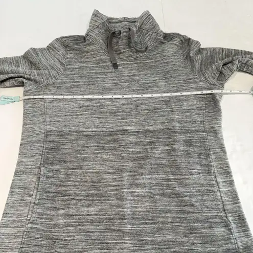 LL Bean Gray Marled Cozy Mixed Knit Pullover Funnelneck Pocket Sweatshirt MEDIUM