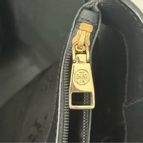 Tory Burch  Emerson Black Large Saffiano Leather Tote Bag