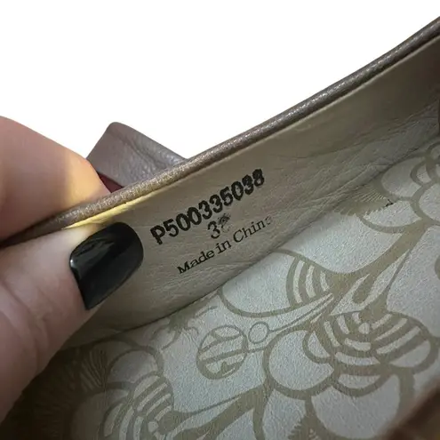 Fly London  Burgundy and grey leather wedge