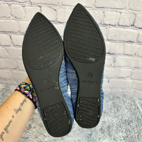 Rothy's The Point Ballet Flat Indigo Heather Blue Women's Size 7.5 Casual Work