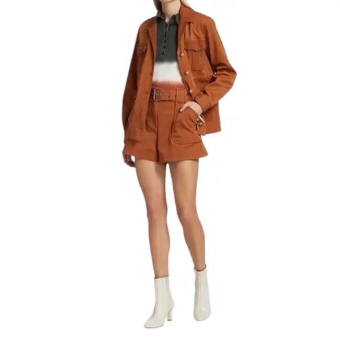 Derek Lam 10 Crosby Alison Utility Jacket with Drawstring Waist - Cinnamon - 2