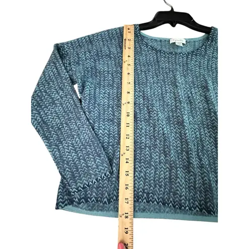 Garnet Hill Garnet Hill Women's Size Small Black Blue Thread Knit Sweater 100% Wool #HH5-4