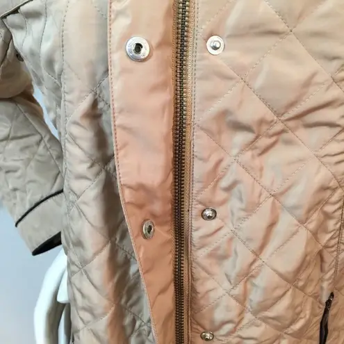 Chico's Chico’s Tan shimmer lite Quilted Puffer Jacket
