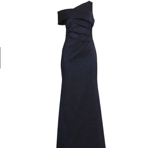 Aidan Mattox New! Aidan Maddox Asymmetrical Neckline Glitter Gown