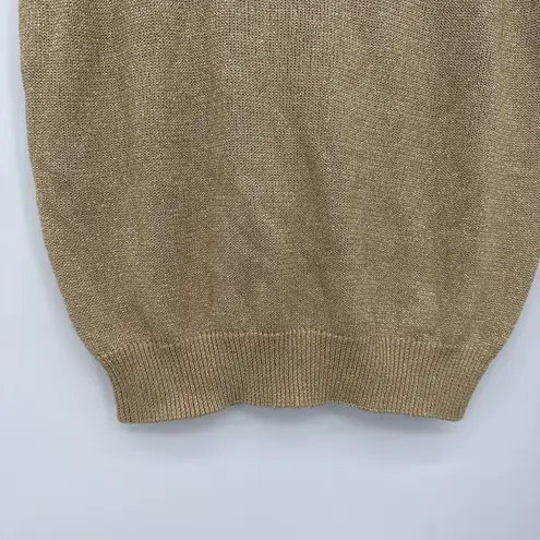 Knights Ltd Vintage Gold Shimmer Sweater Tank Top Cotton Blend Party Small