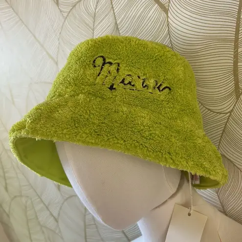 SOLD MARNI fuzzy bucket hat in lime green, Large, NEW with tags Yellow