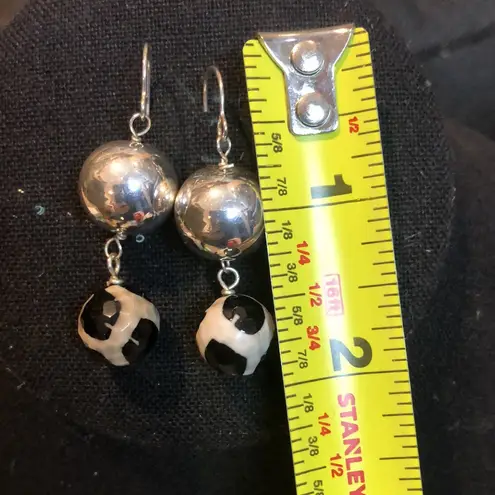 Sterling Silver SIMON SEBBAG Hammered Turtle Shell Agate Drop Dangle Earrings - Image 5