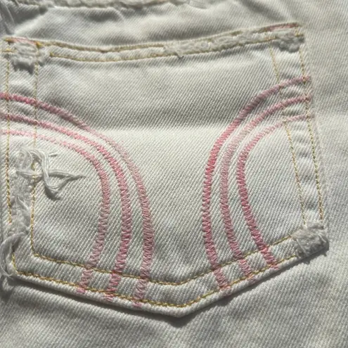 Hollister white denim mini skirt