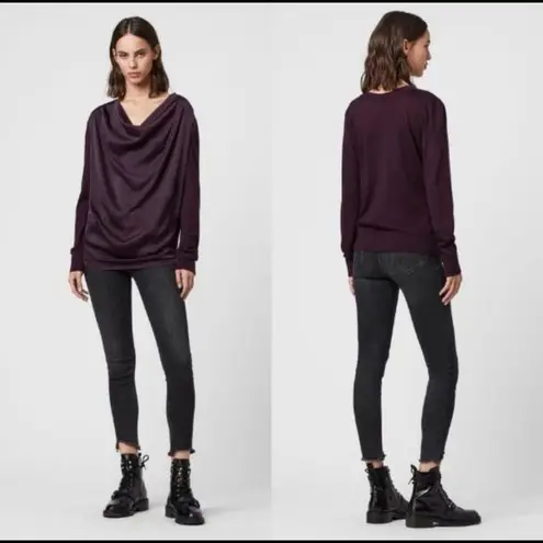 ALLSAINTS Remmy Cowl Neck Sweater Red Marl NWT XS