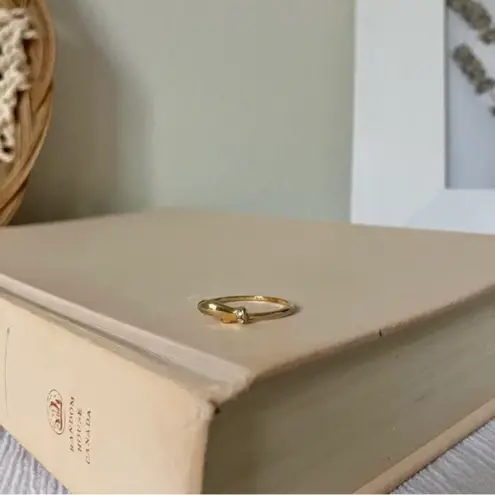 Thin Gold Diamond Abstract Ring “Lyra” 8 Minimal Eclectic Unique Whimsigoth