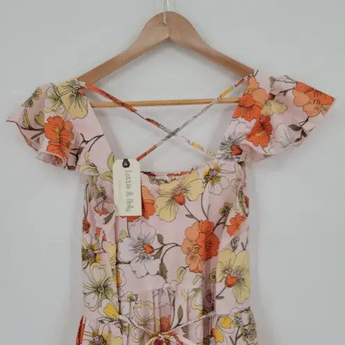 NWT Tiered Floral Mini Dress Milkmaid Bloomcore Summer Wedding Guest Cruise Sz M Size M