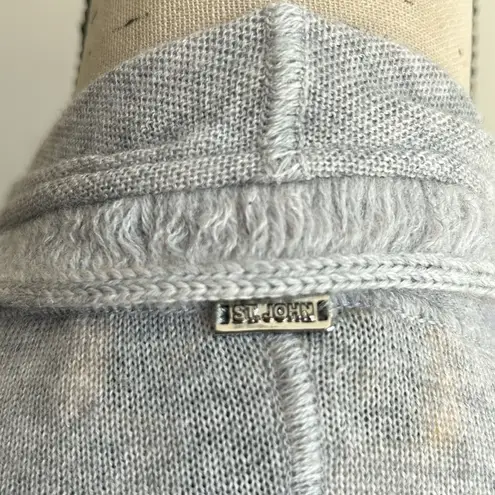 St. John Open Waterfall Contrast Gray Cardigan Size Small