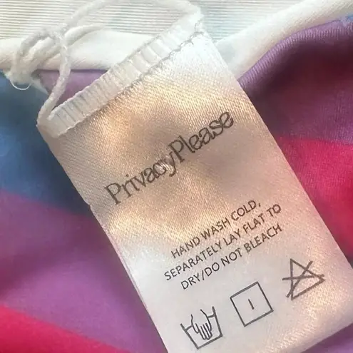 Privacy Please One Piece Halter Top Swimsuit Bold Stripe Size Medium Women's