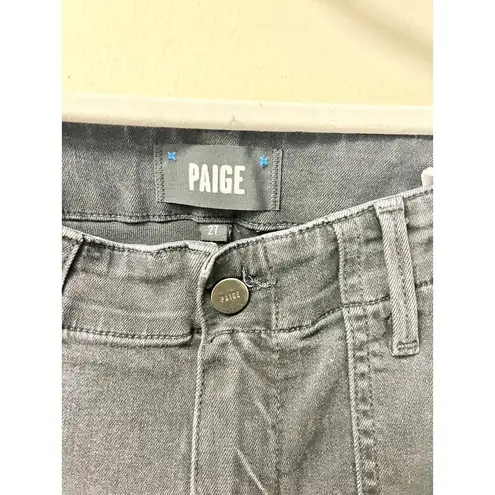 Paige  Mayslie Mid-Rise Denim Ankle Zip Jogger Jeans Gray Women's Size 27