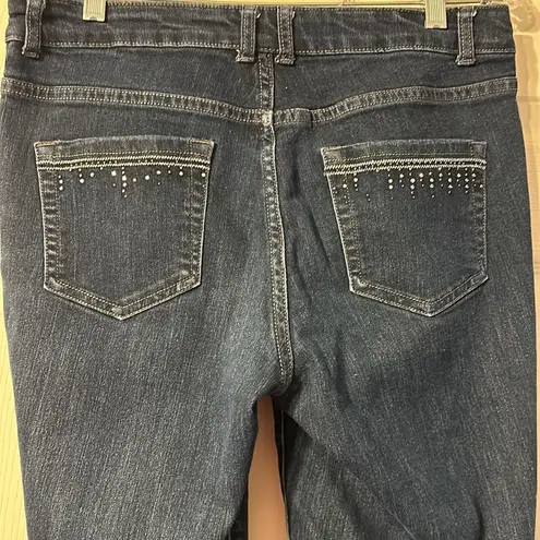 Christopher & Banks Signature Slimming Embellished Dark Wash Jeans 8