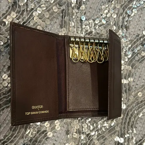 Buxton Top Grain Cowhide Brown Leather 8 Key Holder🔑