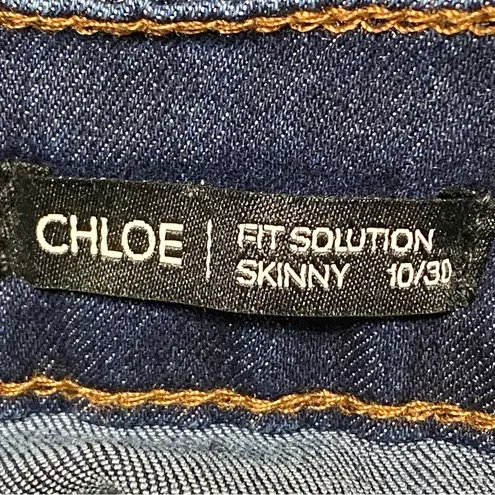 Tahari Chloe Tummy Tuck Skinny Jeans Fit Solution Blue Stretch Denim Size 10