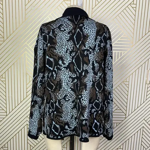 Misook Exclusively Cheetah Snake Animal Print Sweater Blazer Petite Size Large