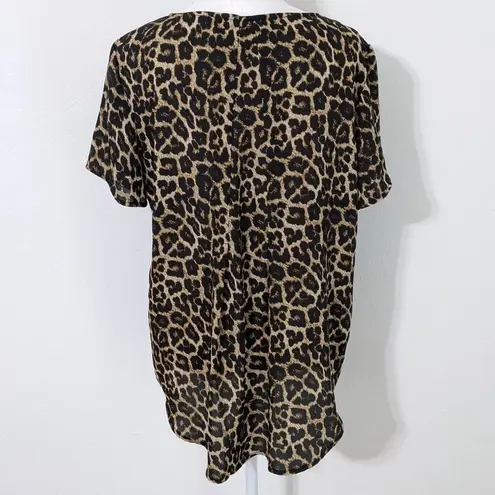 Chelsea & Theodore Leopard Print Blouse Size Medium Leopard Print Top Brown