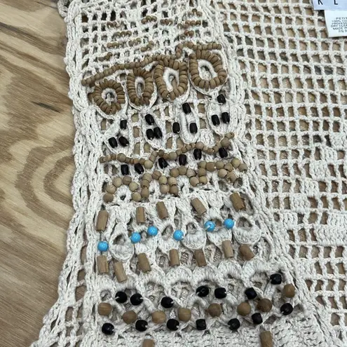 Kenar Vtg Ann Tjian For Open Knit Crochet Vest Medium Petite Boho Festival