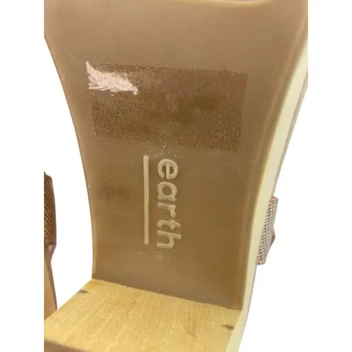 Earth Chunky Platform Sandals Womens 9M Dusty Pink Wood Heel Hippie Festival Size 9