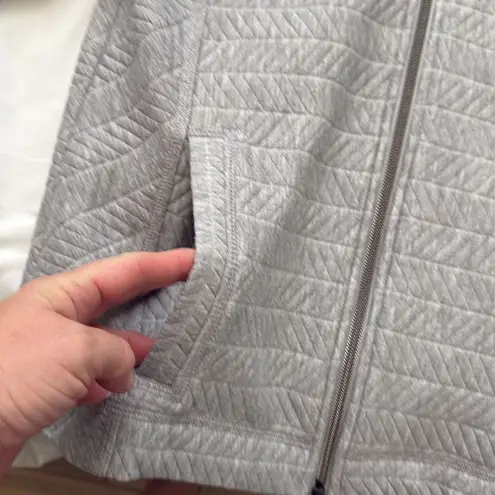 prAna Quilted Hadley Sweatshirt Jacket Full Zip Front Cotton Gray, Size S