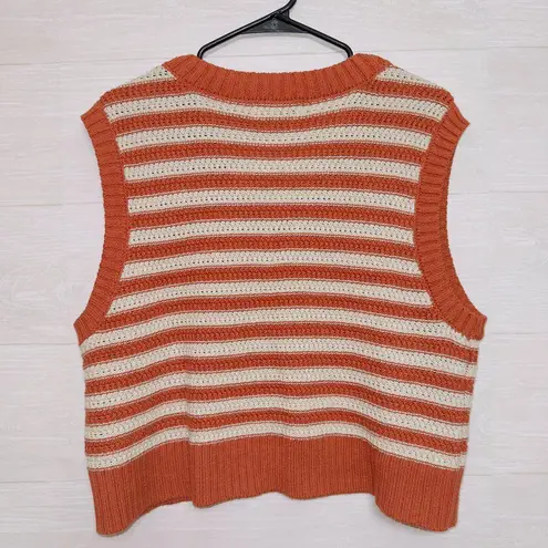 Arizona Jeans Arizona Jean Co Striped Knit Sweater Vest V Neck Cropped Pullover Women’s XXL