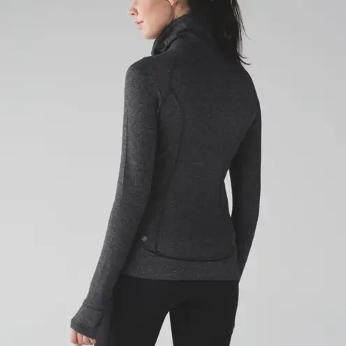 Lululemon  Think Fast Pullover size 10 Black Heathered Herringbone