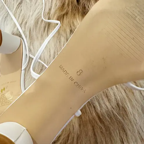 Princess Polly  Lena Strappy Block Heel Sandals in White Size 8