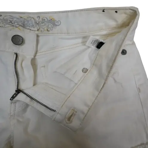 EXPRESS  Jeans Womens 10 White Denim Cut Off Jean Shorts