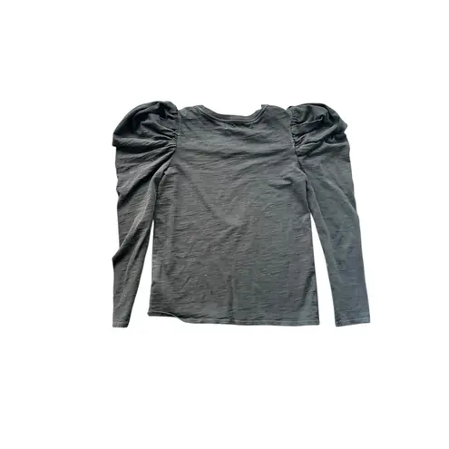 Nation Ltd  Krista Jet Black Puffed Sleeve Long Sleeve Cotton Top Size Small