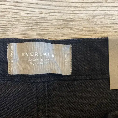 Everlane NWT  The Way-High Jean Organic Cotton Black Size 30 Long Raw Hem