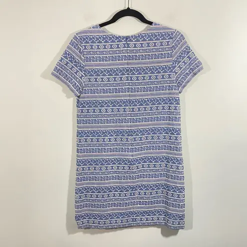 Ali & Jay Women's Blue Fully Embroidered V-neck Short Sleeve Mini Dress Size M