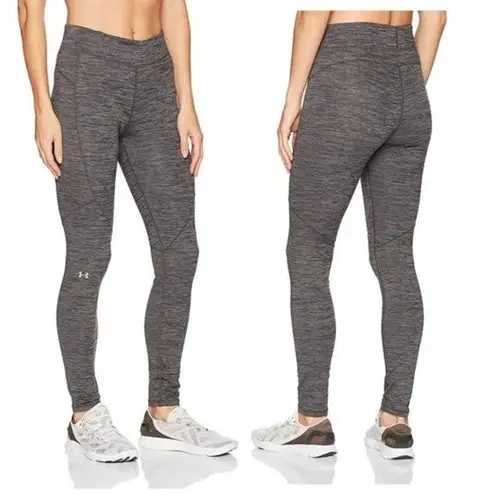 Under Armour  Cold Gear Leggings High Waisted Space Dye Gray Full Length Athletic