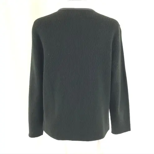 Alfani Womens Jacket Leather Wool Blend Knit M