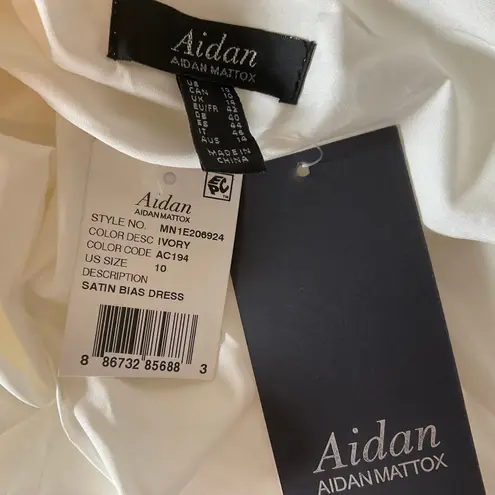 Aidan Mattox Satin Backless Beaded Mini Shift Cocktail Party Dress White Size 10 - Image 7