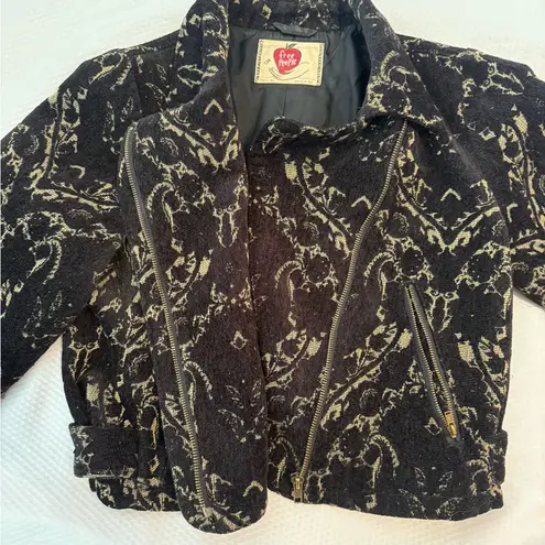 Free People Black and cream vintage  jacket jacket