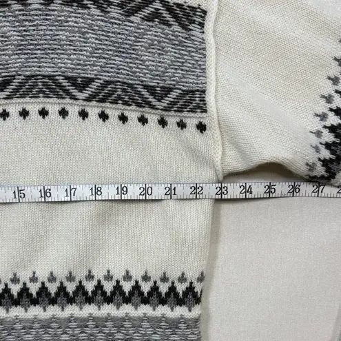 Lucky Brand  Cream and Gray Patterned Sweater