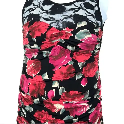 Frederick's of Hollywood Fredrick’s of Hollywood Floral Vintage Body-con Bondage Mini Dress Size Large