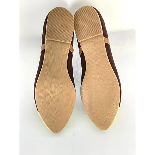 Seychelles Women's 7M Green Brown Just The Beginning Suede Cap Toe Shoes Flats