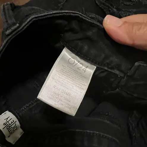 Simple Society  Black Distressed Jean Shorts