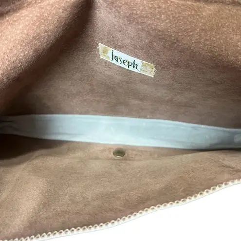 Vintage 1970s Furst & Mooney Snakeskin Clutch Neutral Patchwork Leather Rare Bag Tan