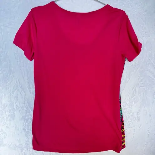 Bohemian Aztec Hot Pink Tunic Tee Colorful Studs Mac & Belle Mandala Size Medium