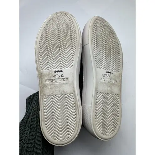 JSlides J/Slides Black Crushed Velvet Slip On Casual Sneakers Women’s Size 7.5