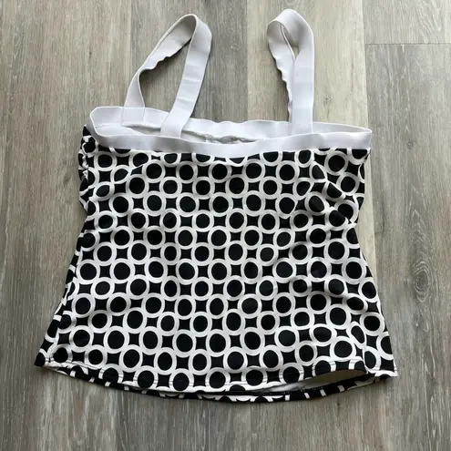 MiracleSuit  Tankini Top Black & White Circles size L/XL