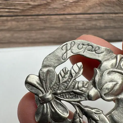 Longaberger Hope Rose 2004 10 Years of Giving Pewter Anniversary Brooch Pin