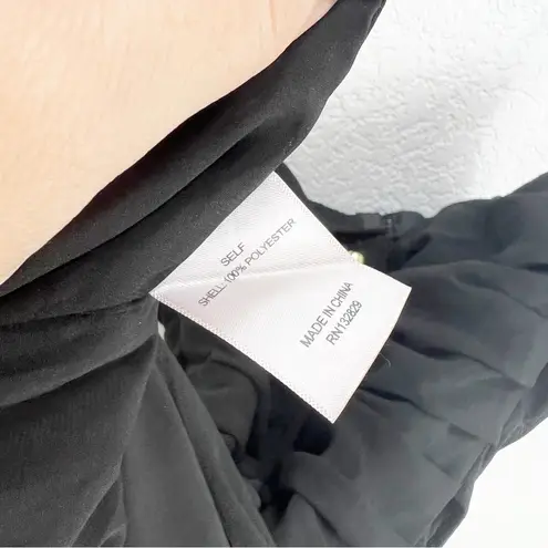 LPA Shirred Bustier Dress Black Strapless Midi Revolve XXS NWT