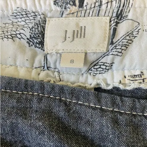 J.Jill  Women Jeans 8 Blue Straight Leg Zipper‎ Button Closure Stretch Denim