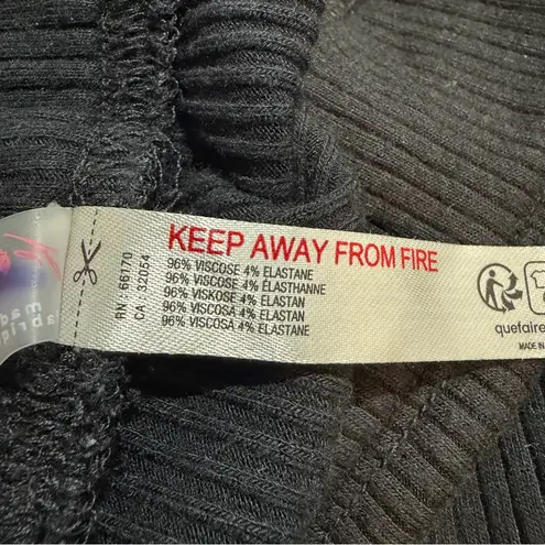 Free People Movement Low & Flow Flared Pants bell bottom women's M Black ribbed Size M